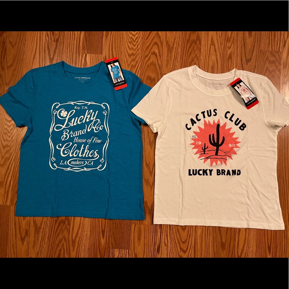 Lucky Brand Ladies' Graphic Tee bundle of two. Size M